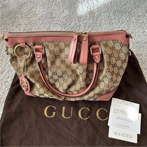 Gucci Pink and Tan Shoulder Bag